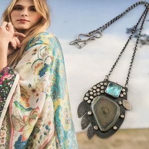Mercury Orchid Nature's Power Imperial Jasper & Aquamarine Necklace is NWOT!!